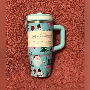 NEW - Festive Blue Insulated Tumbler with Handle